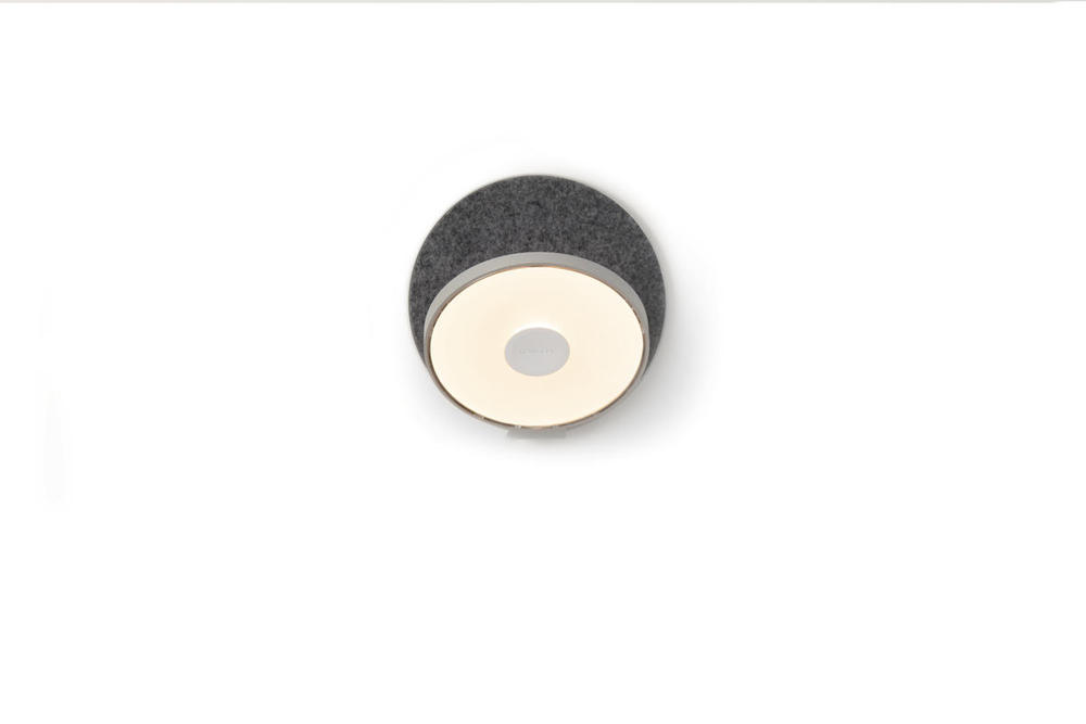 Gravy Wall Sconce - Silver body, Oxford (felt) plates - Hardwire